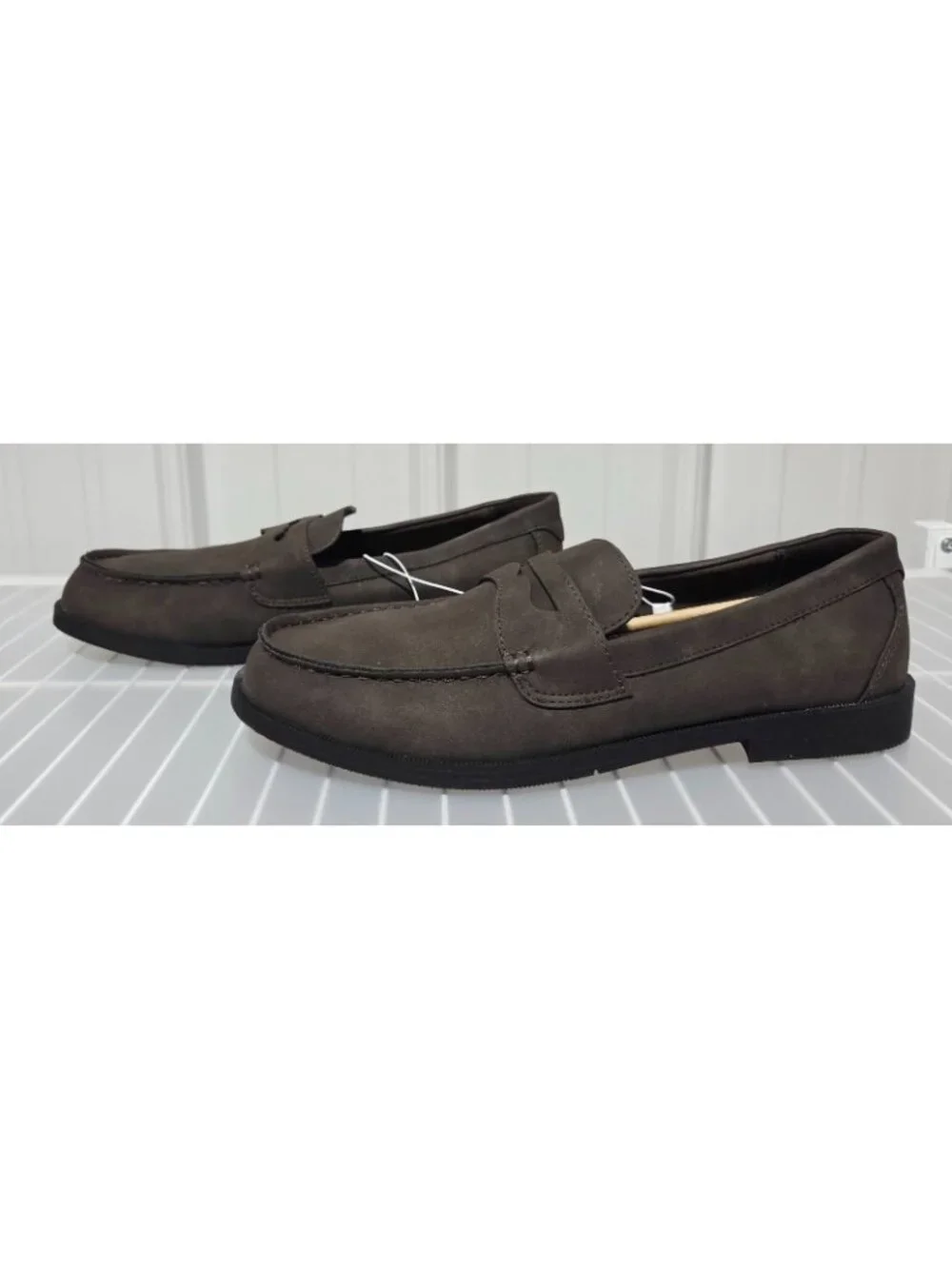 Goodfellow Orson Dark Brown Faux Suede Casual Dress Penny Loafers -- Men's 8